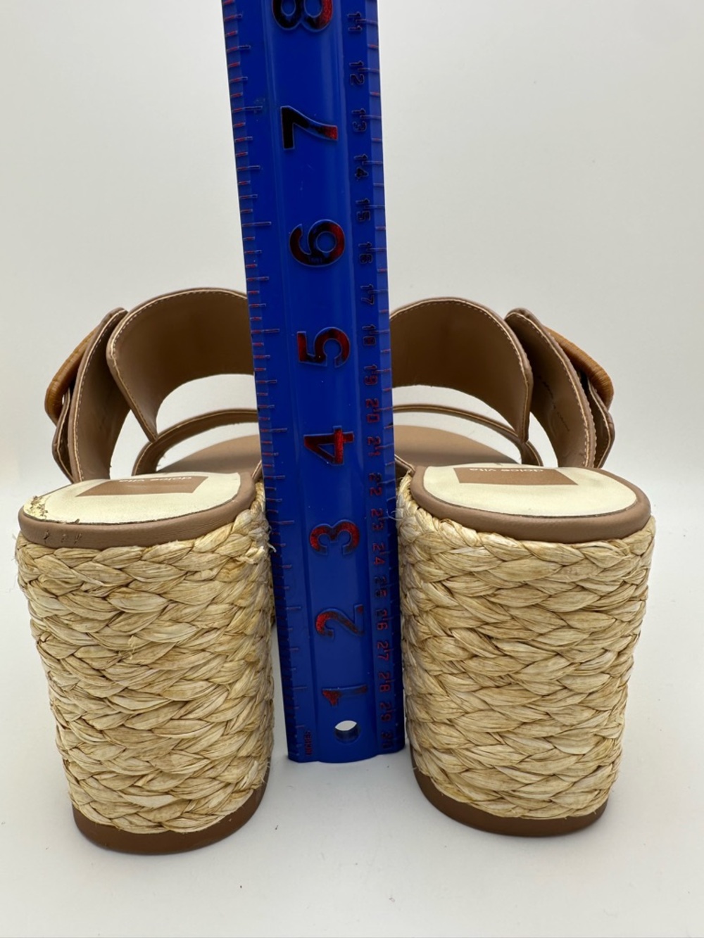 Dolce Vita Raffia Woven Platform Wedge Sandals Coastal Resort Vacation Size 7 - Picture 8 of 12